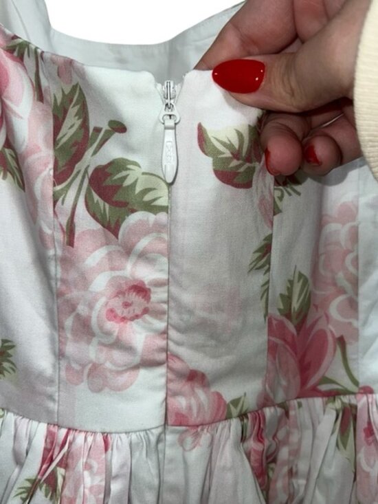 NEW NWT Selkie Sofia Puff Sleeve Sweetheart Mini Babydoll Dress Morning Roses - Picture 10 of 13